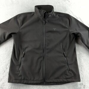 Tesla Jacket Mens Medium Black Softshell Full Zip Fleece Lined Casual Coat
